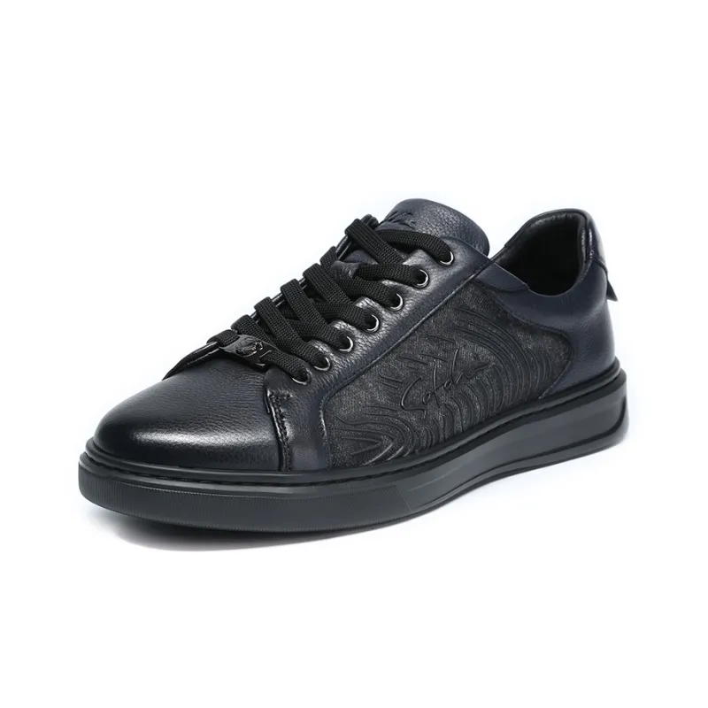 Satchi Lightweight Wear Resistant And Slip Resistant Low Top Skateboard Shoes Men's Black-1
