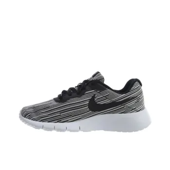 Nike Tanjun Anti Slip Wear Resistant Low Top Running Shoes Men's Black White