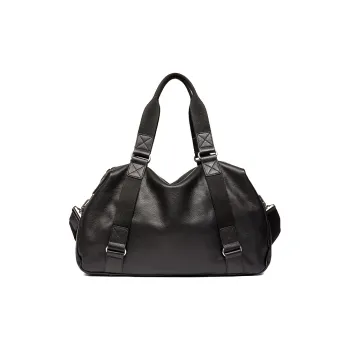 DOSRFINI Cow Leather Travel Bag Regular Men's Black