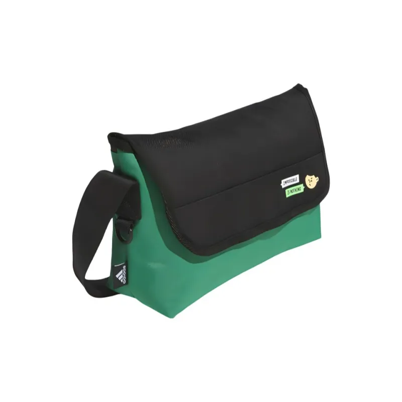 Adidas Recycled Material Messenger Bag Crossbody Bag Shoulder Bag Regular Unisex Lawn Green With Black-1