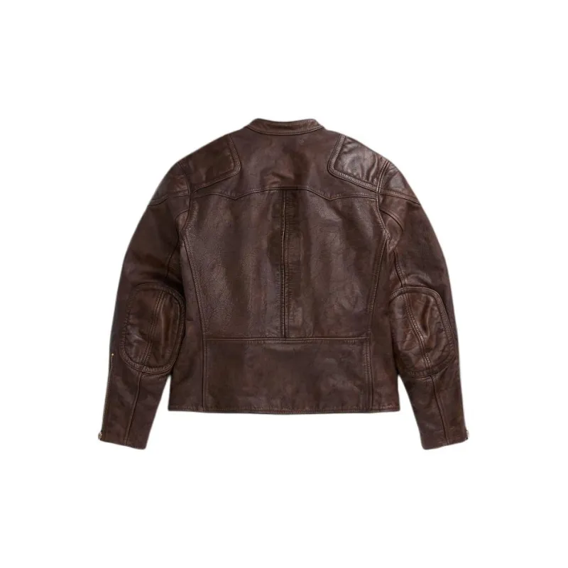 Ralph Lauren SS24 Leather Jacket Men's Vintage Brown-1