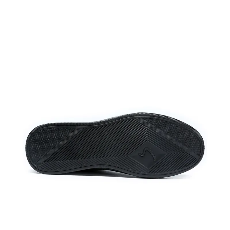 Satchi Lightweight Wear Resistant And Slip Resistant Low Top Skateboard Shoes Men's Black-5