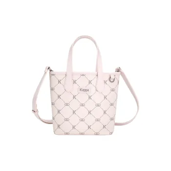 Kappa Matte Leather Basket Bag Tote Shoulder Bag, Crossbody Bag, Handbag Regular Women's Peach Milk Foam Pink