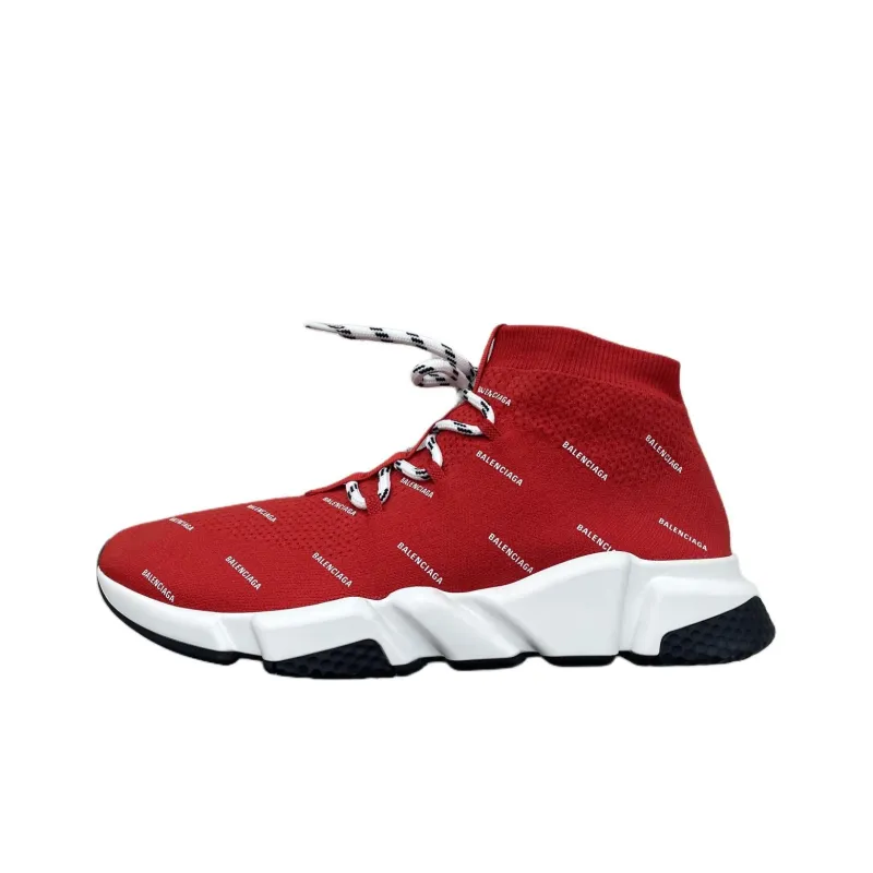 Balenciaga Speed Trainer Knit 'All Over Print - Red'-0
