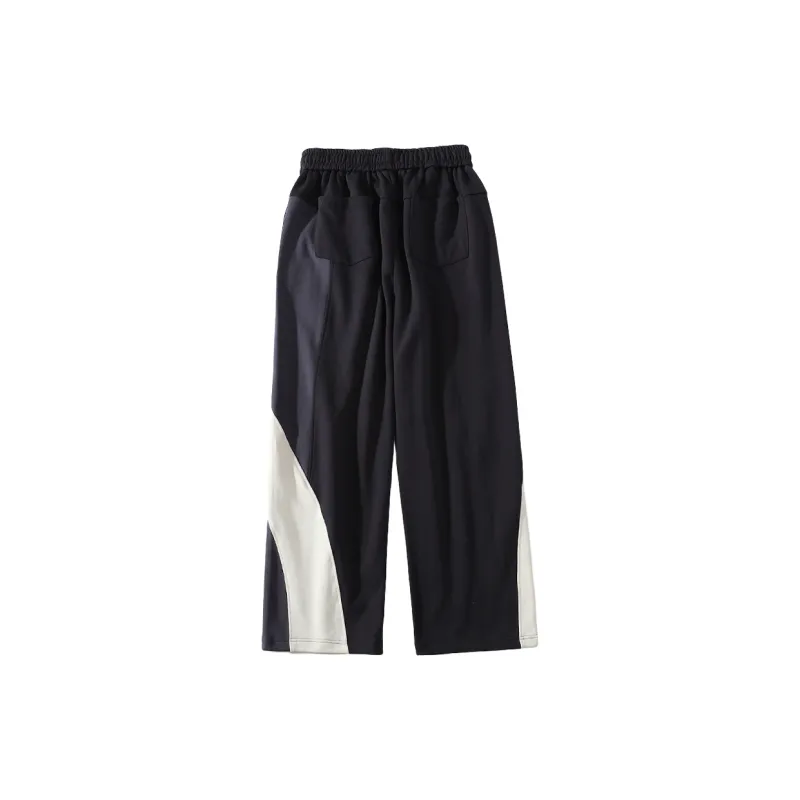 A SQUARE ROOT Knitted Sports Pants Unisex Navy Blue-1
