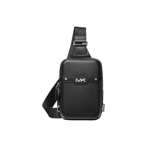 MICHAEL KORS Split Cow Leather With Textile Shoulder Bag, Crossbody Bag Medium Size Men's Black