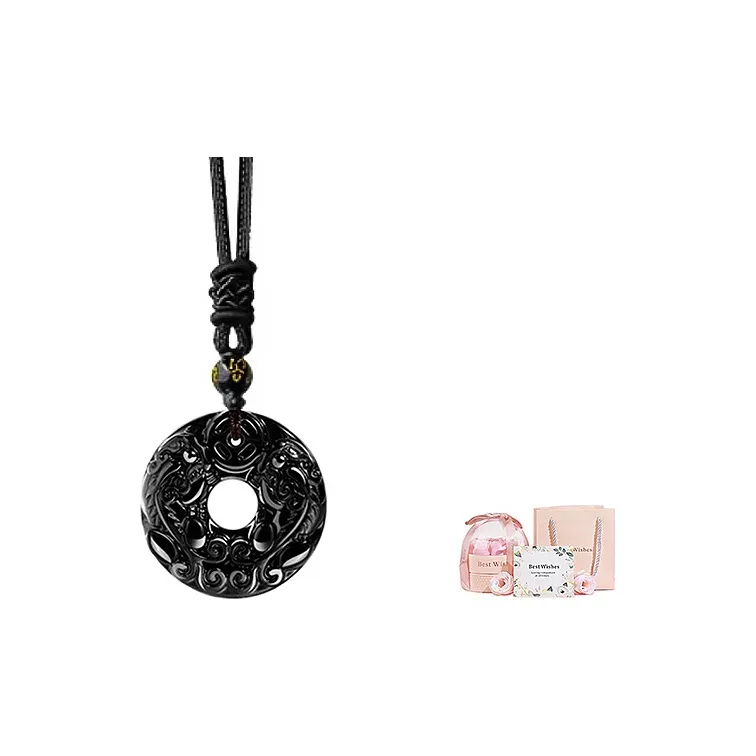 ZHOUBAIFU Obsidian Jade Necklaces Unisex-9