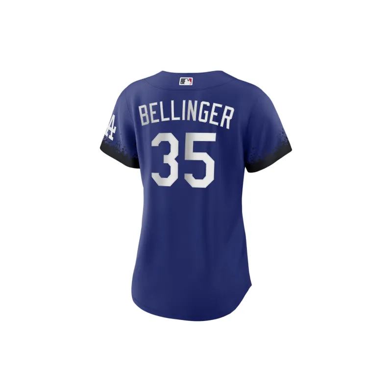 Nike MLB Collaboration Angeles Dodgers City Connect Cody Bellinger Baseball Jacket Women's Blue-1