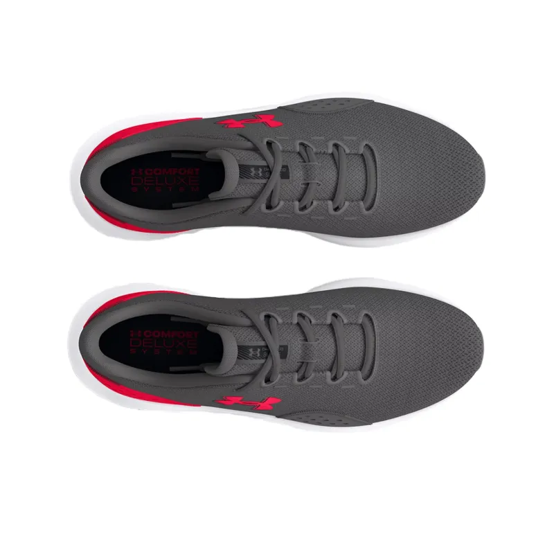 Under Armour Surge 4 Slip Resistant Low Top Running Shoes Men's Gray Red-3