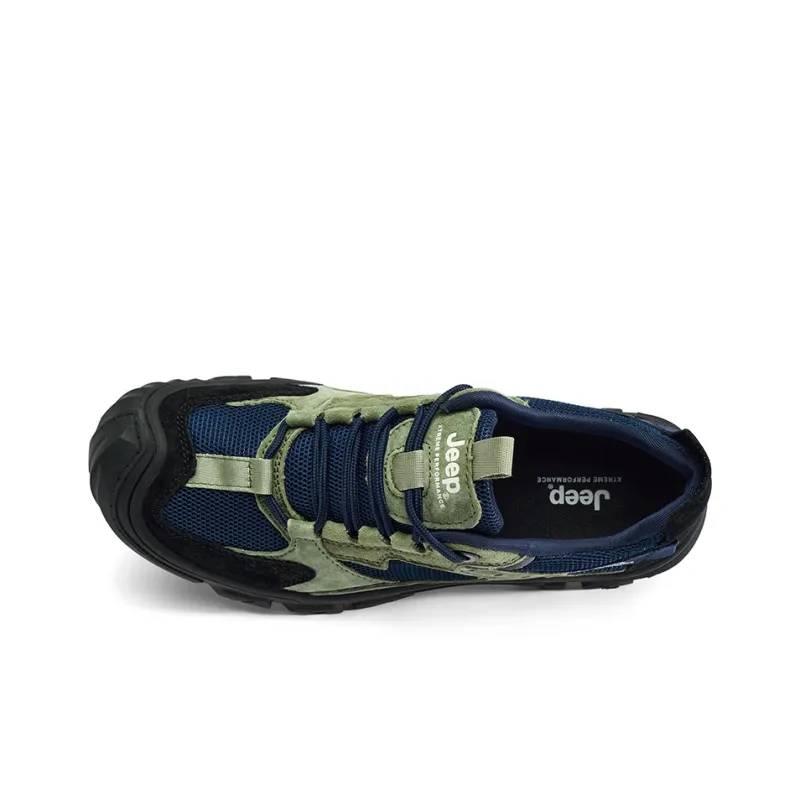 Jeep Cushioned Anti Slip Wear Resistant Breathable Lightweight Hiking Trekking Shoes Women's Pine Green Blue-3