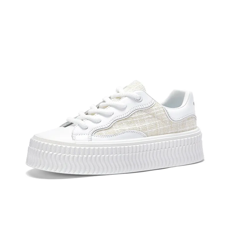 Warrior Chanel-Inspired Woven Tweed Anti-Slip And Wear-Resistant Lightweight Low-Top Canvas Skateboard Shoes Women's-4
