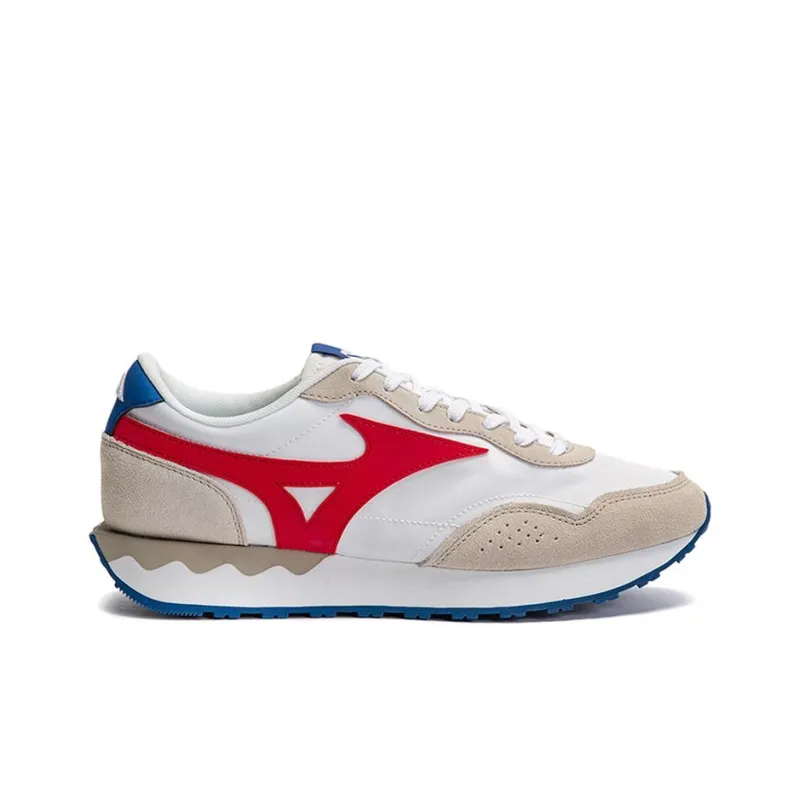 Mizuno LG 70s Anti-Slip And Wear-Resistant Breathable Low-Top Casual Shoes Unisex White Gray Red-1