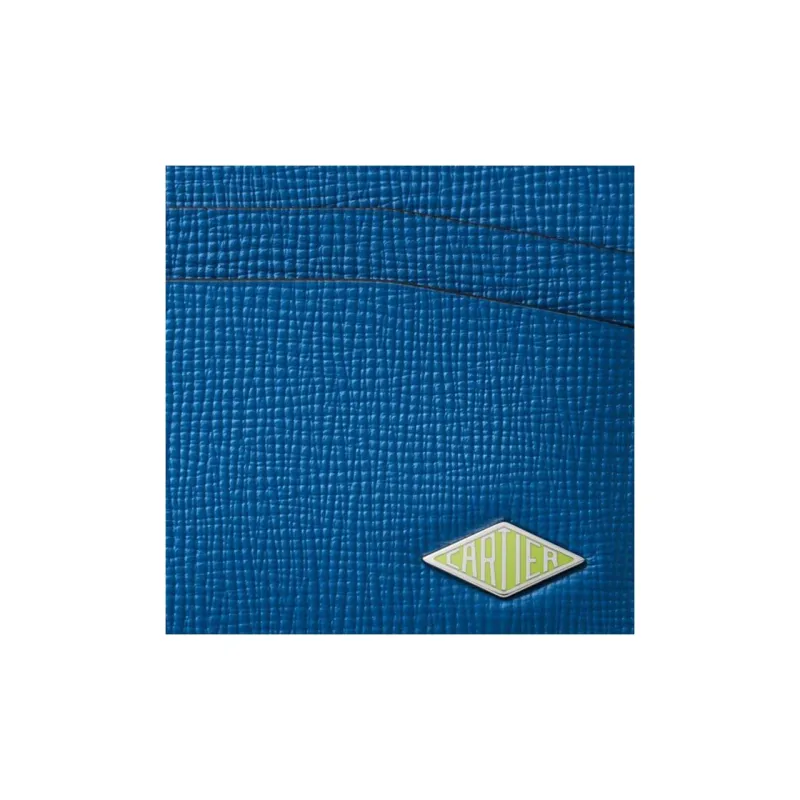 CARTIER Grained Calfskin Card Holder Unisex Sea Blue-3