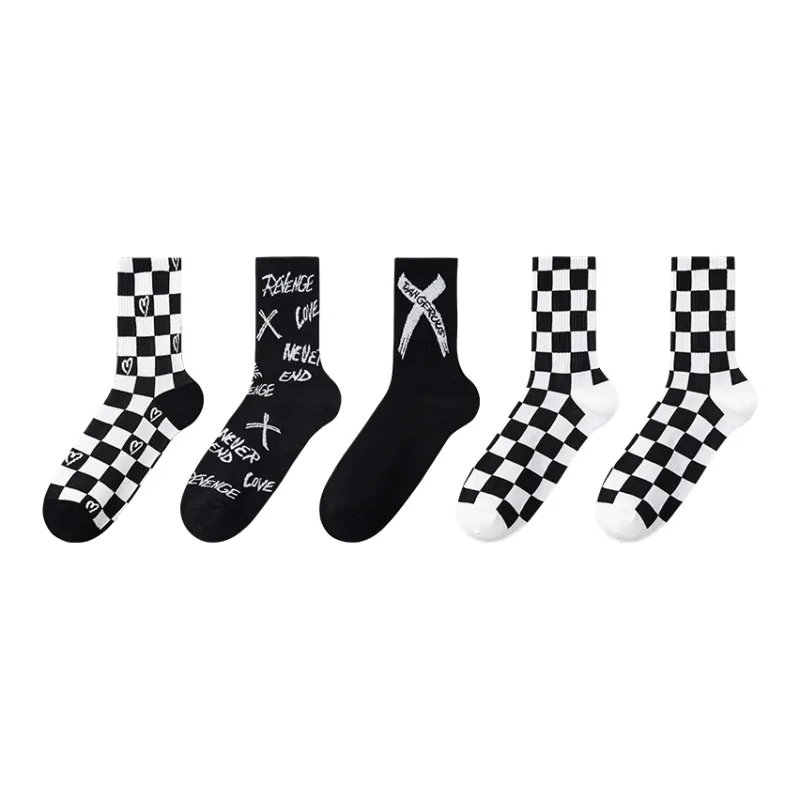 MIIOW Mid Calf Socks Unisex 5 Pack-28