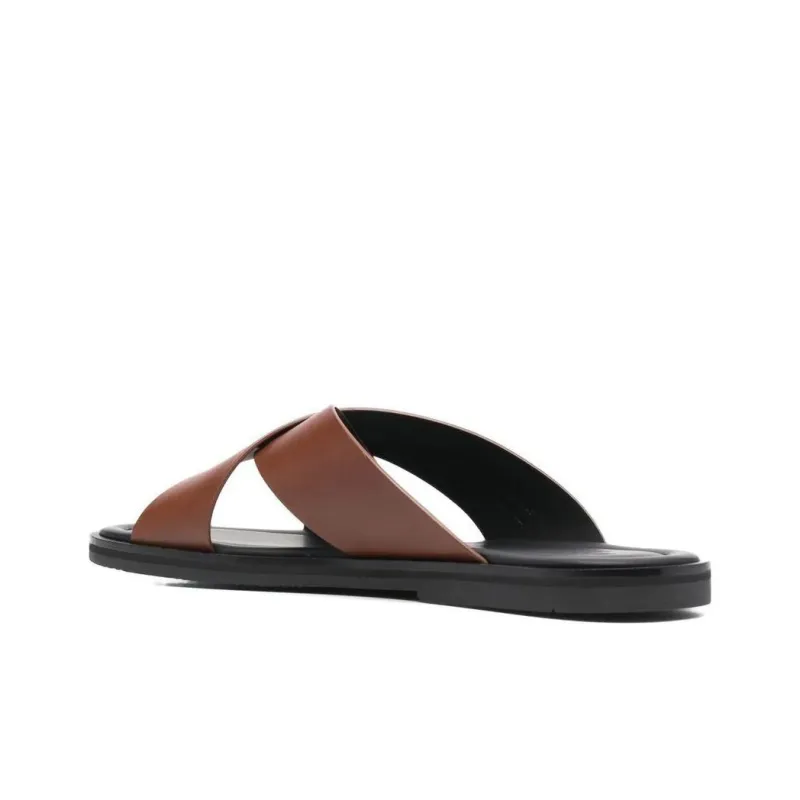 BALLY Rubber Sole Slip-Resistant Slide Slippers Men's Brown-3