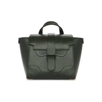 SENREVE Litchi Grain Top Grain Cow Leather Shoulder Bag Handheld Backpack Trumpets Unisex Forest Green