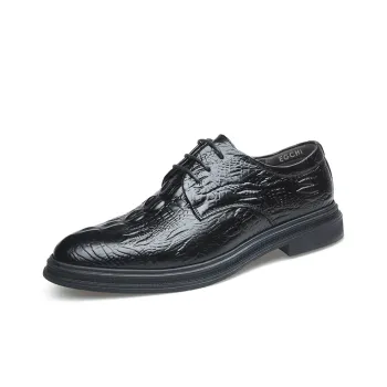 EGCHI Dress Shoes Men Low Top Black/Brown