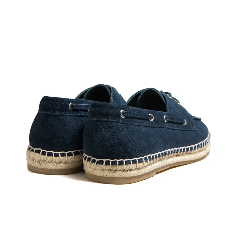 THOM WILLS Trendy Versatile Slip on Suede Espadrilles Casual Shoes Men's Dark Blue-3