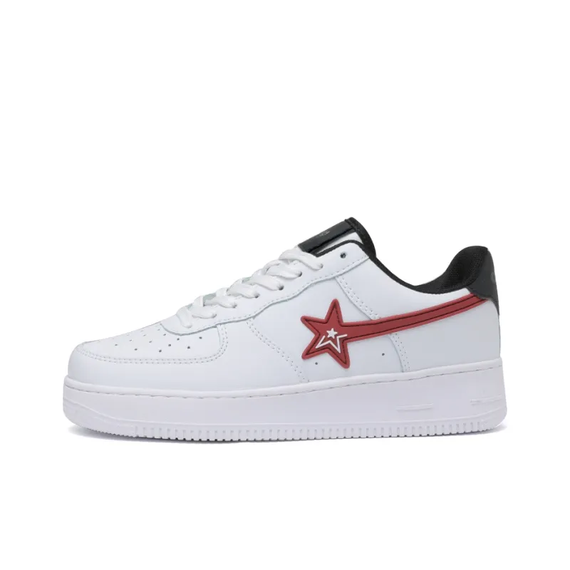 CVOJOO Gift Box Set Stars Collection Low Top Skateboard Shoes Unisex White Burgundy-1