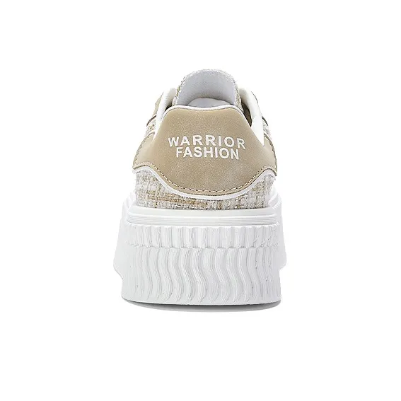 Warrior Chanel-Inspired Woven Tweed Anti-Slip And Wear-Resistant Lightweight Low-Top Canvas Skateboard Shoes Women's-2