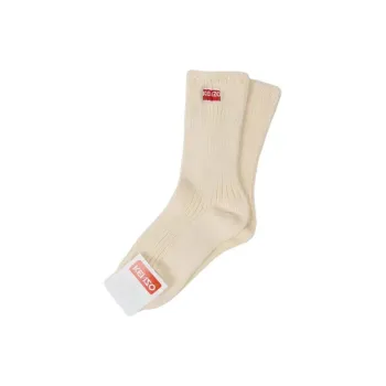 KENZO Logo Patch Ribbed Knit Socks