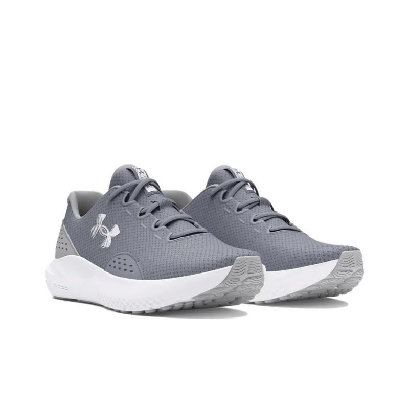 Under Armour Slip Resistant Low Top Running Shoes Men's Gray White-2