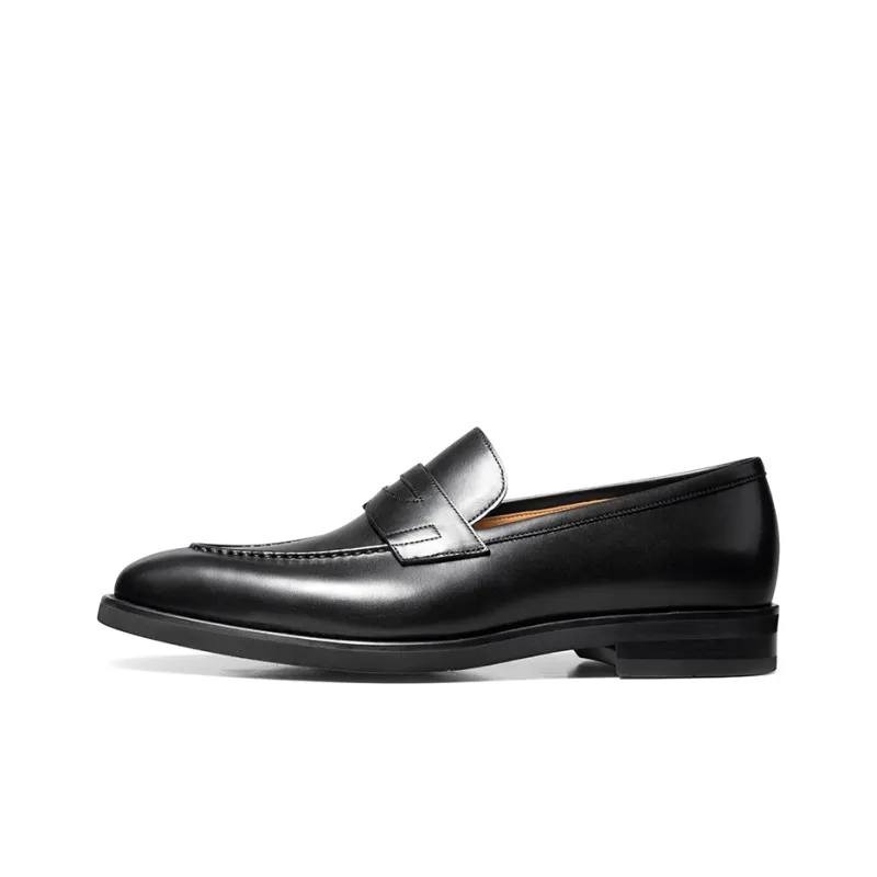 THOM WILLS British Business Calfskin Penny Loafers Casual Shoes Men's Black-0
