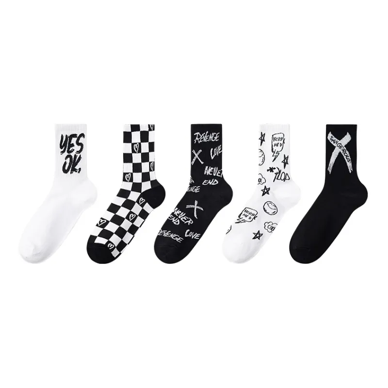 MIIOW Mid Calf Socks Unisex 5 Pack-5