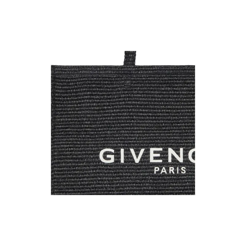 Givenchy G Tote Raffia Tote Bag Shopping Bag Handbag Medium Size Women's Black-3