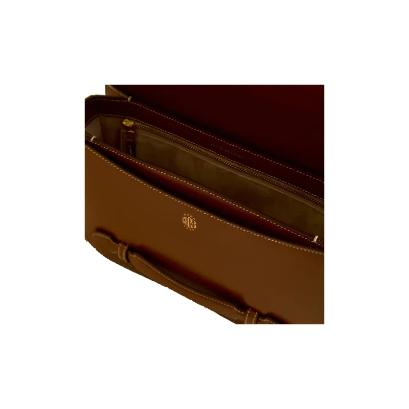 MARK CROSS Calfskin Handbag Shoulder Bag Women's Brown-3