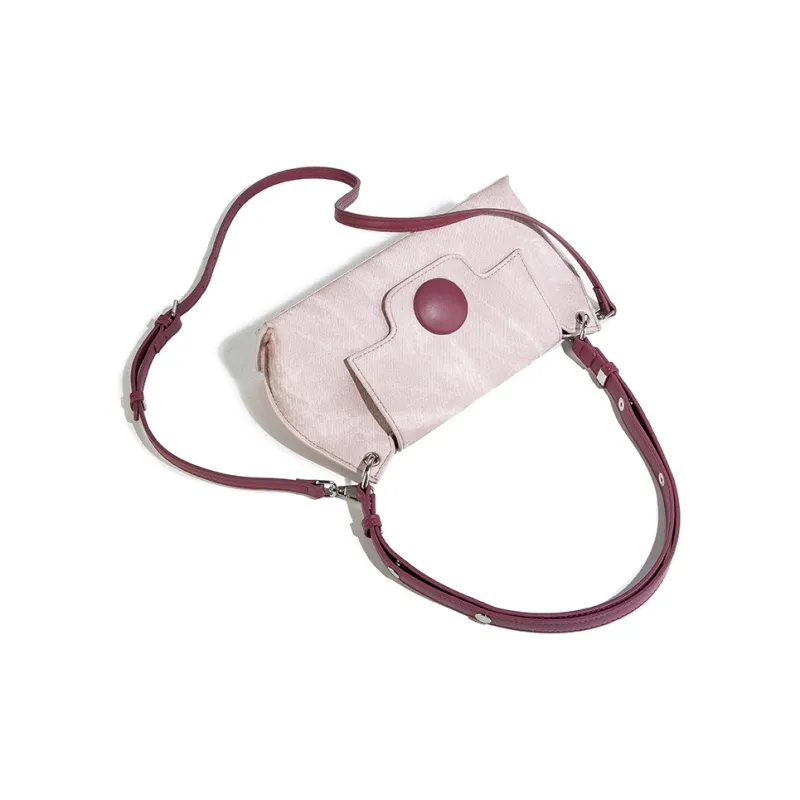 MACKJANICE Polyurethane Shoulder Bag Women's Lilac With Pink-3