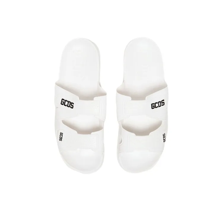 GCDS Odor Resistant Slide Slippers Unisex White-4