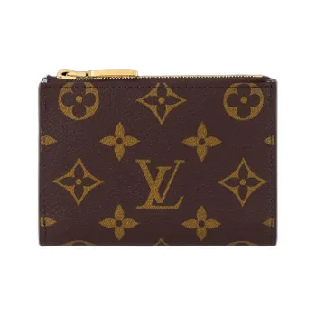 LOUIS VUITTON Canvas Wallet Women's Brown & Light Blue