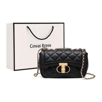 Simvay Clos Cow Leather With Synthetic Leather Shoulder Bag Crossbody Bag Shoulder Bag Chain Pack Small Size Women's