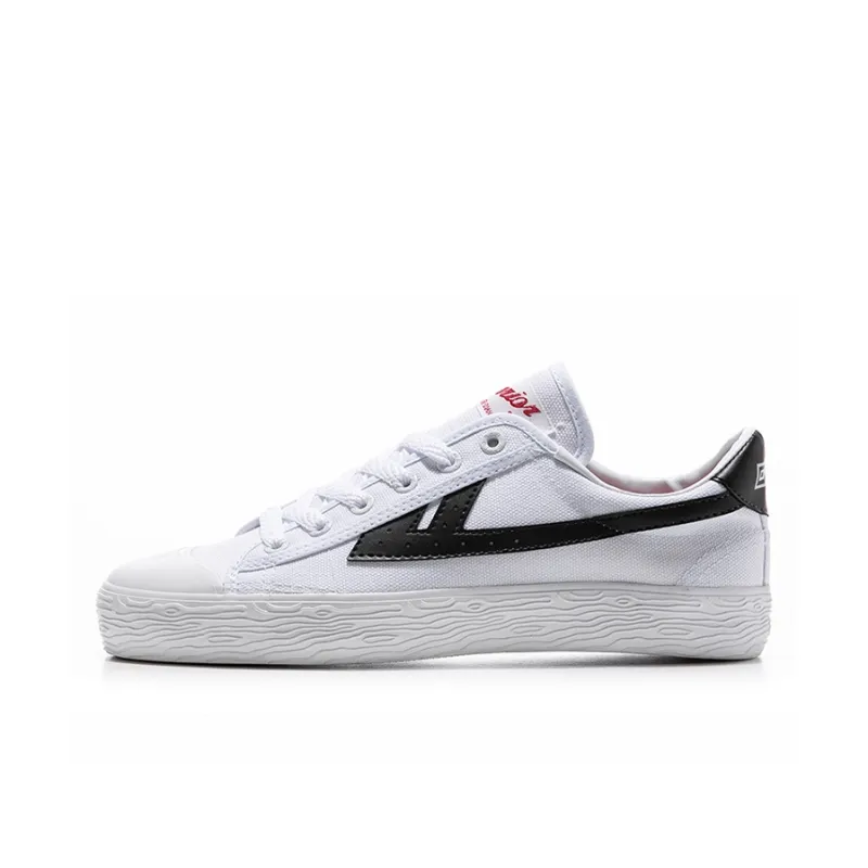 WARRIOR Canvas Shoes Unisex Low Top White Black-0