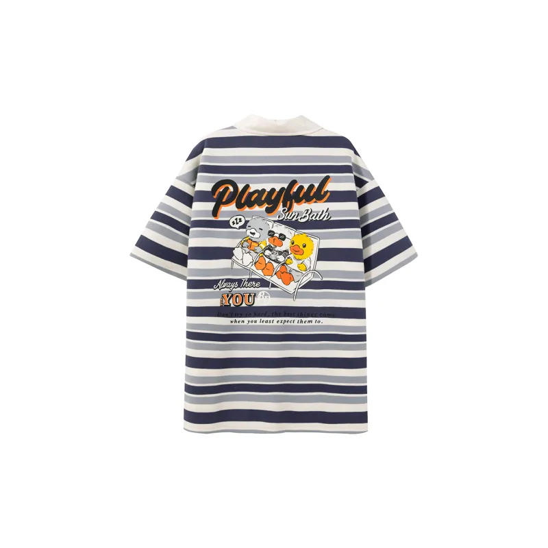 B.Duck T Shirt Women's Blue Stripes-1