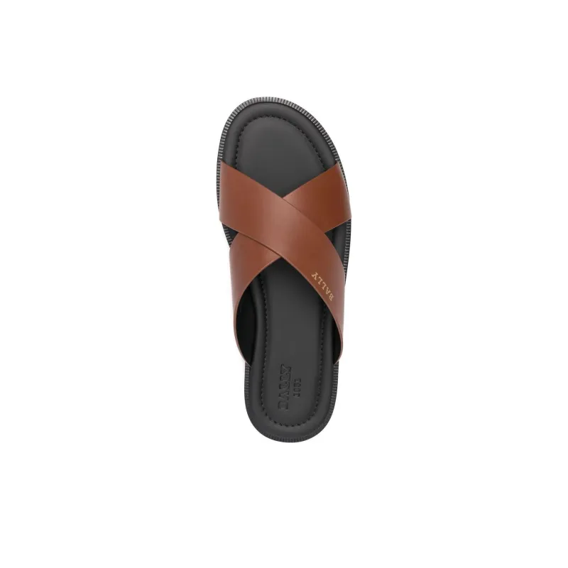 BALLY Rubber Sole Slip-Resistant Slide Slippers Men's Brown-4