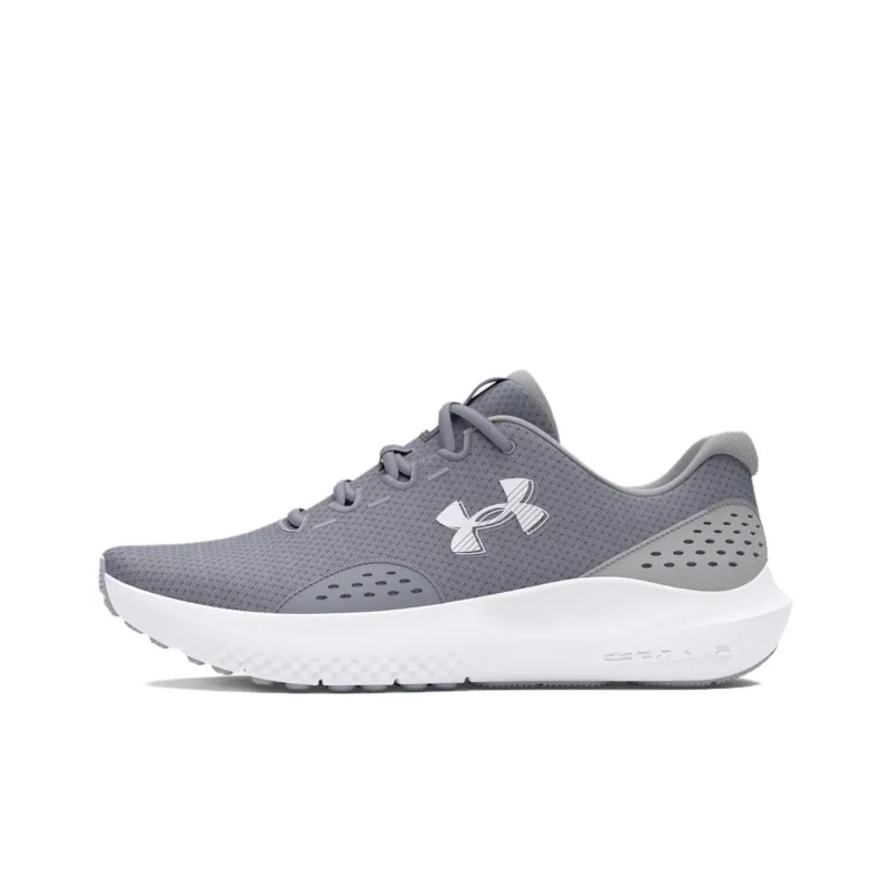 Under Armour Slip Resistant Low Top Running Shoes Men's Gray White-0