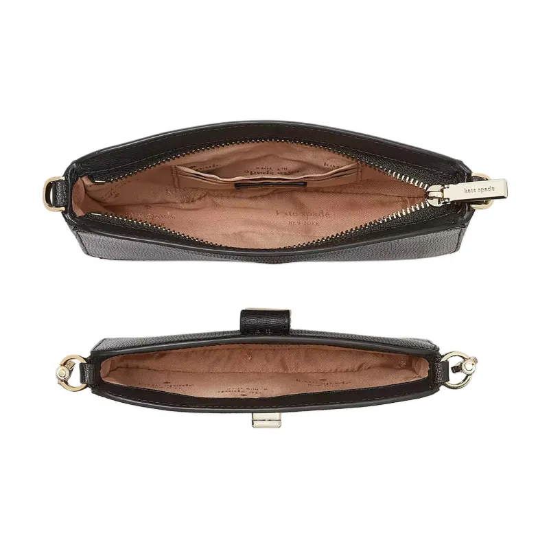 Kate Spade Grain Leather Shoulder Bag, Crossbody Bag Women's Black-5