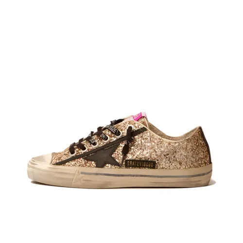 Golden Goose V-Star Skateboard Shoes Women's Low-Top Gold