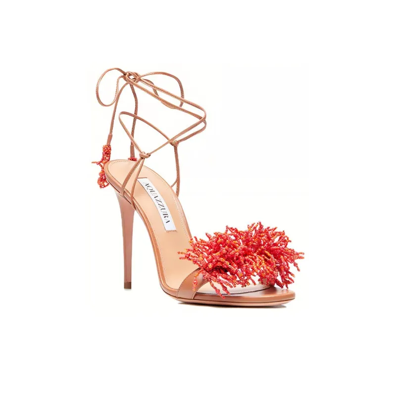 AQUAZZURA Beaded High-heel Sandals-2