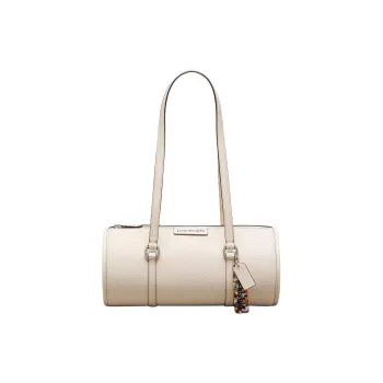 Coachtopia Leather Cylinder Bag Handbag Shoulder Bag Women's Beige