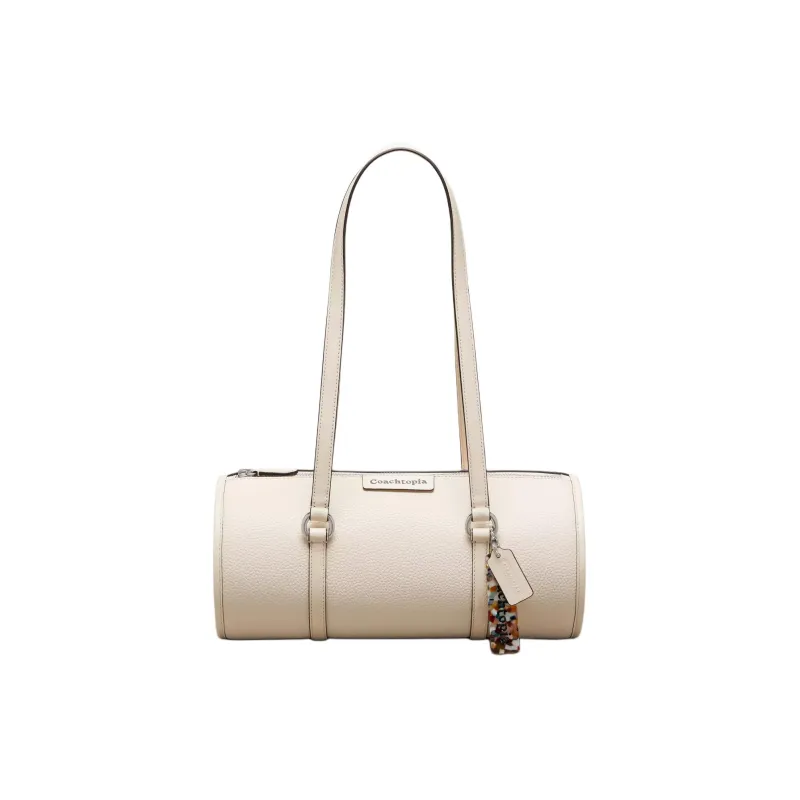 Coachtopia Leather Cylinder Bag Handbag Shoulder Bag Women's Beige-0