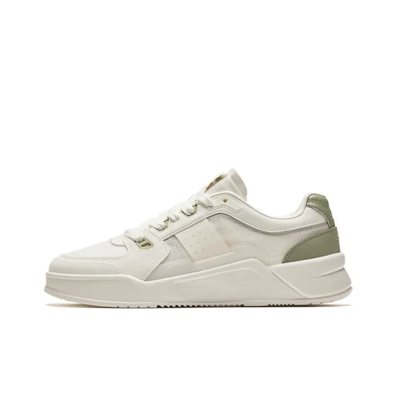 Anta Cushioning Wear Resistant Low Top Skateboard Shoes Men's White Green-0