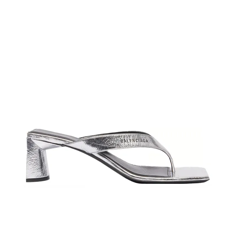 Balenciaga Double Square Sandals Silver Women's-1