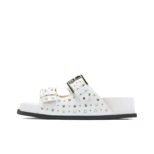Nº21 Crystal-embellished Double-strap Slides