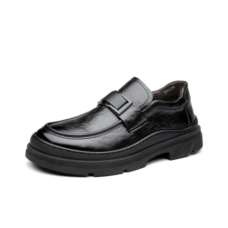 EGCHI Men's Casual Shoes Men Mid Top Black/Brown-0