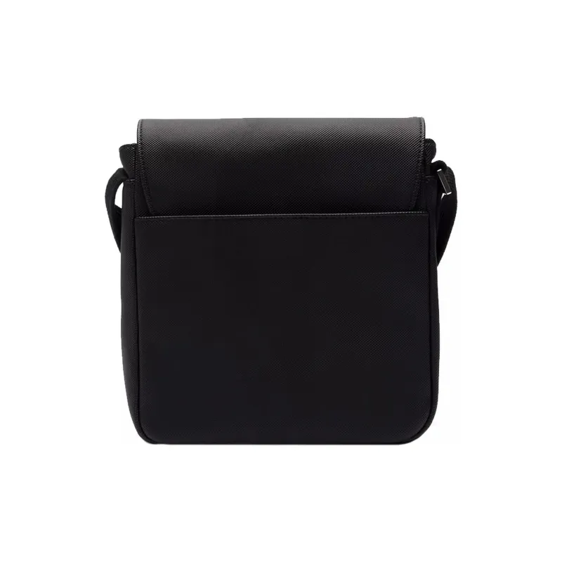 LACOSTE PU Crossbody Bag, Shoulder Bag Regular Men's Black-2