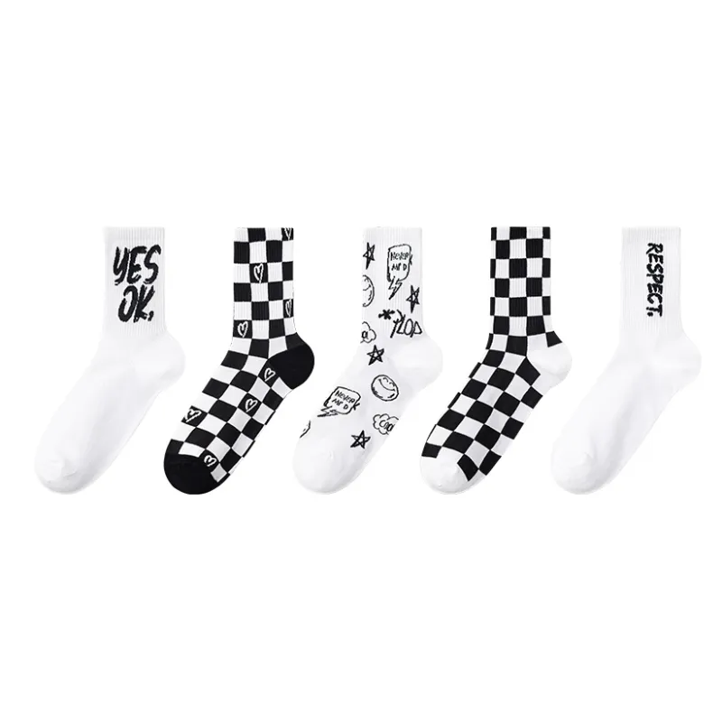 MIIOW Mid Calf Socks Unisex 5 Pack-23