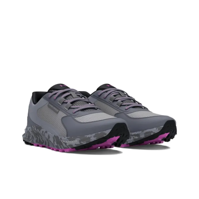 Under Armour Cushioned Slip-Resistant Low-Top Running Shoes Women's Gray Red-2